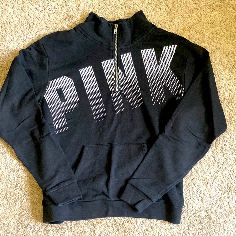 Victoria Secrets - PINK quarter Zip Ladies Sweatshirt- Size Adult Small